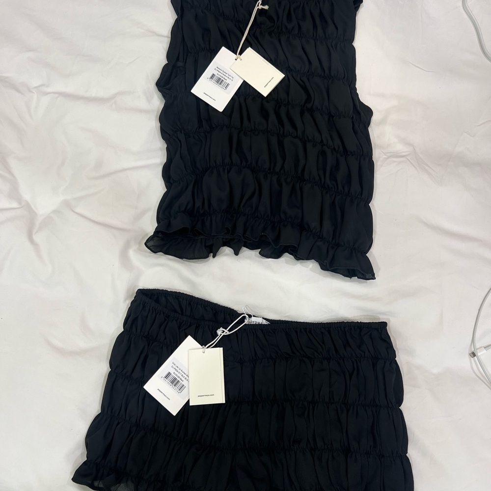 Peppermayo Charcoal Ruched Skirt